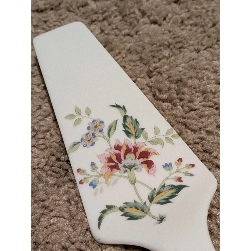 Vintage Andrea by Sadek, CAKE SERVER  Floral Pink Flowers Made in Japan